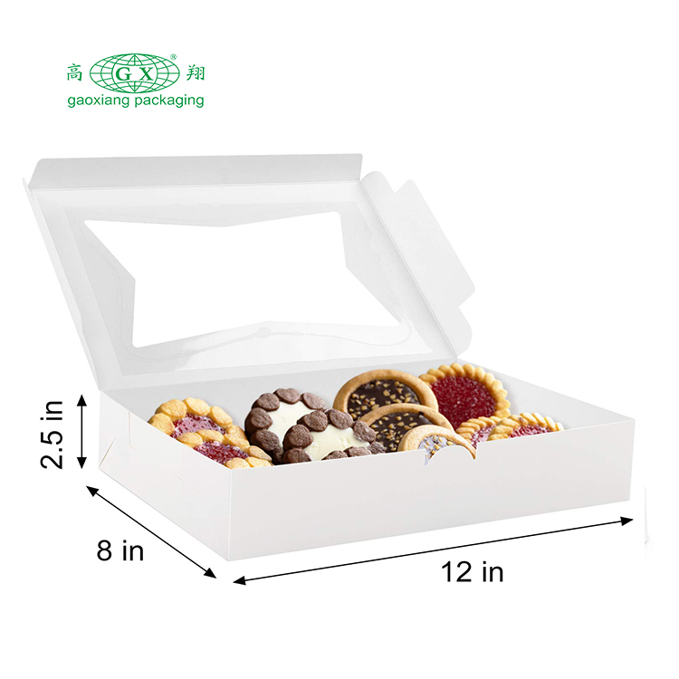 명확한 창을 가진 서류상 과자 마카롱 컵케이크 상자 도넛 상자 사탕 결혼식 상자