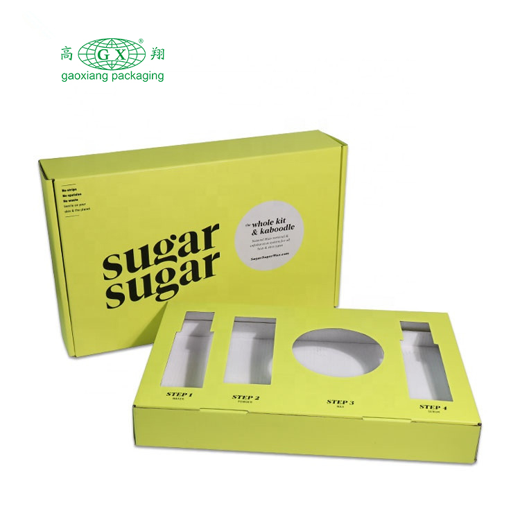 큰 마분지 서류상 우송자 화장용 skincare 상자 주문 로고는 삽입을 가진 물결 모양 선박 포장 상자를 인쇄했습니다