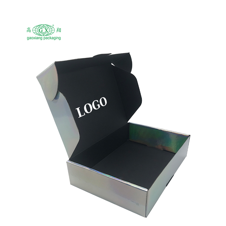 주문 고품질 printedlogo 작은 판지 골판지 우편물 상자 접히는 우편물 상자 홀로그램 선박 상자