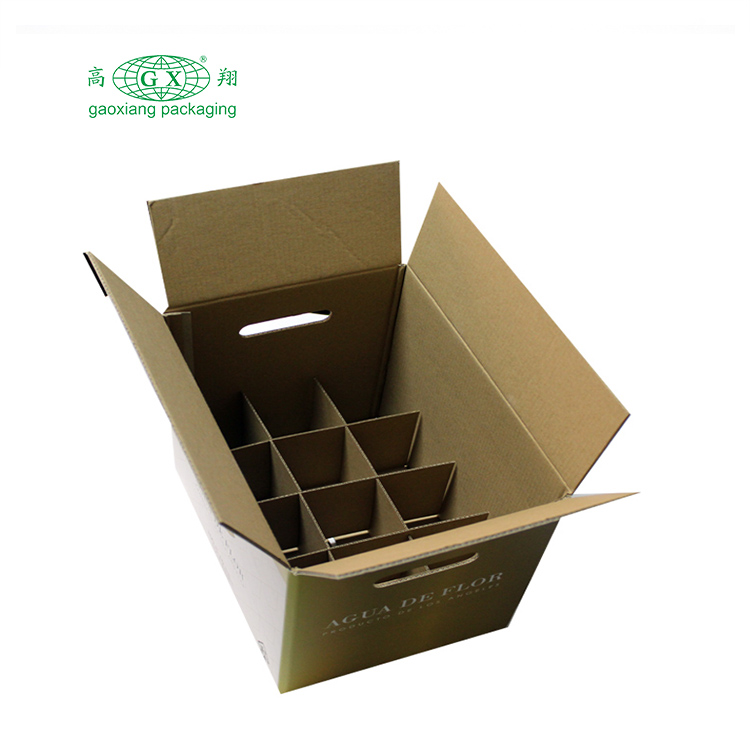 사용자 정의 3 6 12 팩 구획 와인 및 음료 포장 판지 상자