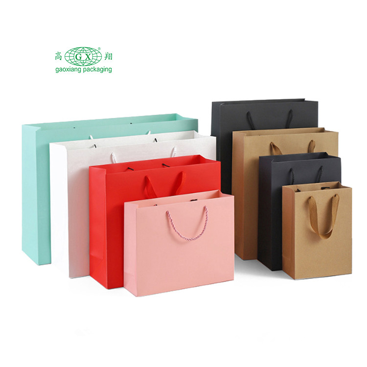로고를 가진 도매 주문 분홍색 까만 백색 호화스러운 크래프트 종이 쇼핑 백
